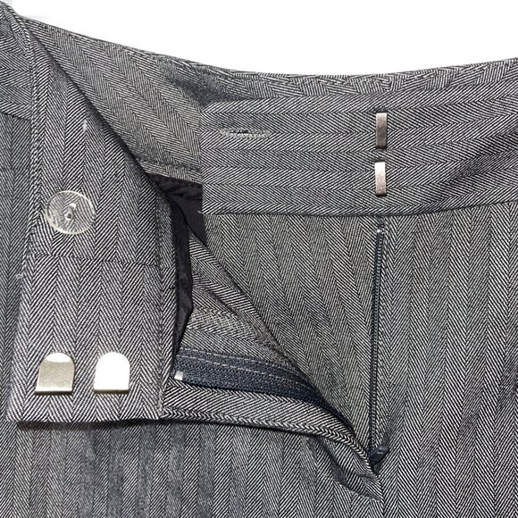 Alfani Petite Women's 12P Short Length Straight Leg Pants Gray Herringbone - Picture 4 of 6